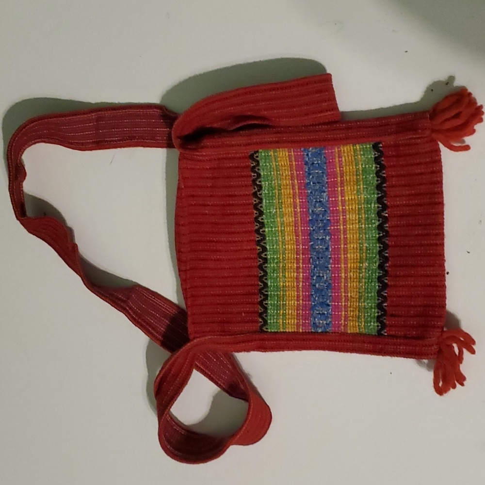 COPY - Boho style colorful striped knit crossbody bag